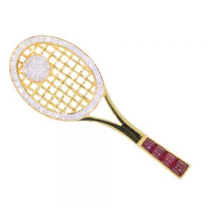 W569 Tennis racquet brooch