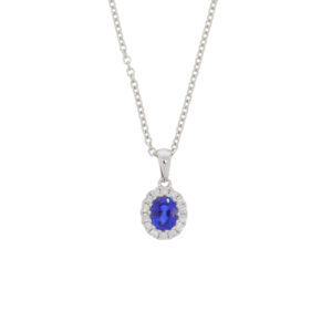 M266.5 Sapphire and diamond cluster pendant