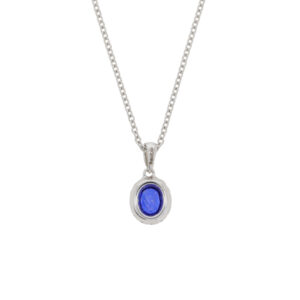 M266.5 Sapphire and diamond cluster pendant back