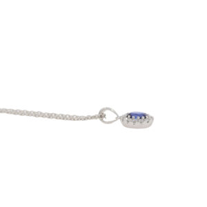 M266.5 Sapphire and diamond cluster pendant side
