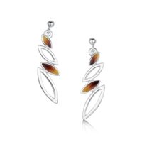 Sheila Fleet Sterling Silver and Enamel Seasons Drop Earrings