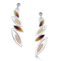 Sheila Fleet Sterling Silver, Enamel & 9ct gold Seasons Drop Earrings