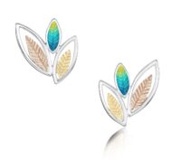 Sheila Fleet Sterling Silver, Enamel & 9ct gold Seasons Earrings