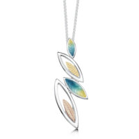 Sheila Fleet Sterling Silver, Enamel & 9ct gold Seasons Pendant