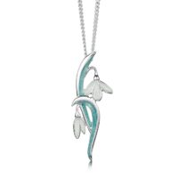 Sheila Fleet Sterling Silver and Enamel Snowdrop Pendant