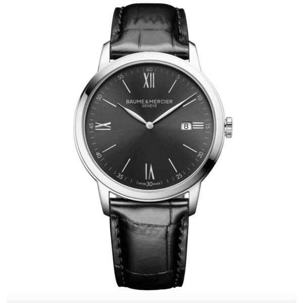 Gents stainless steel quartz Baume & Mercier Classima date strap watch 10416