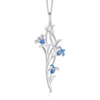 Sheila Fleet Sterling Silver and Enamel Bluebell Pendant