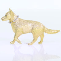 Alsation, 18ct gold brooch by Wolfe & Co.