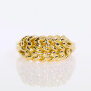 X166.4 18ct curb and shot ring
