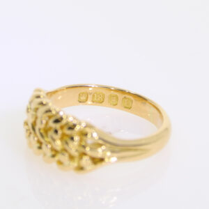 X166.4 18ct curb and shot ring hallmark