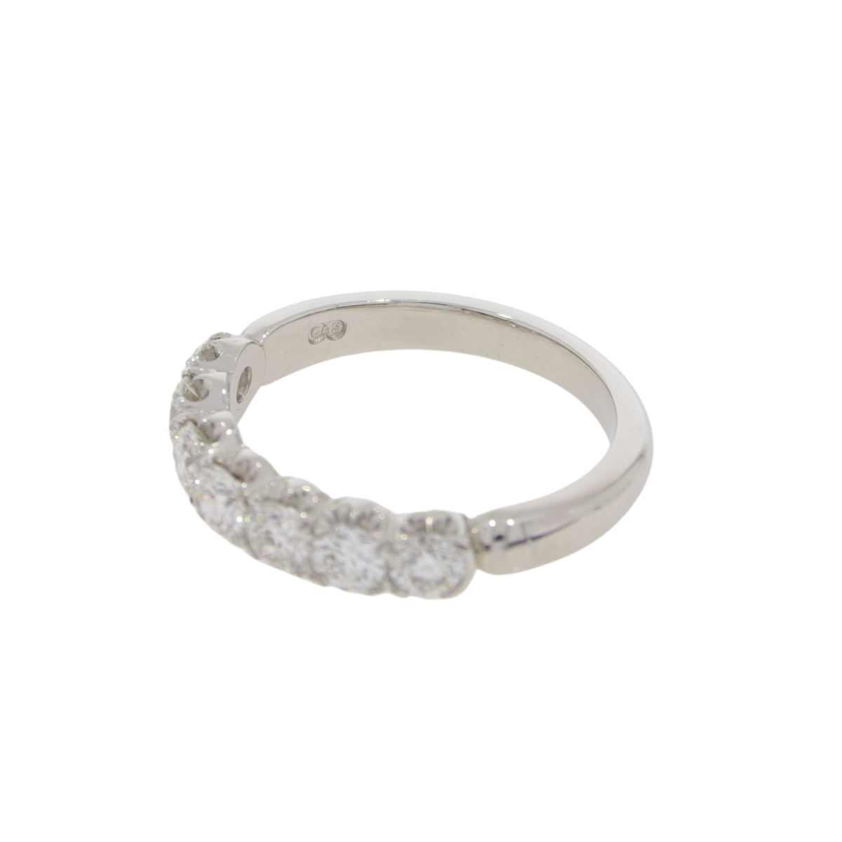 B80.4 Diamond 7 stone half ET ring C+S mark
