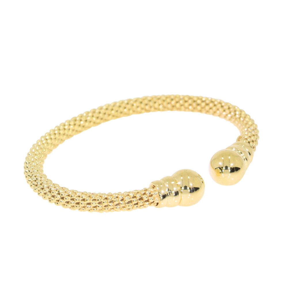 Yellow gold on Sterling silver torque bangle
