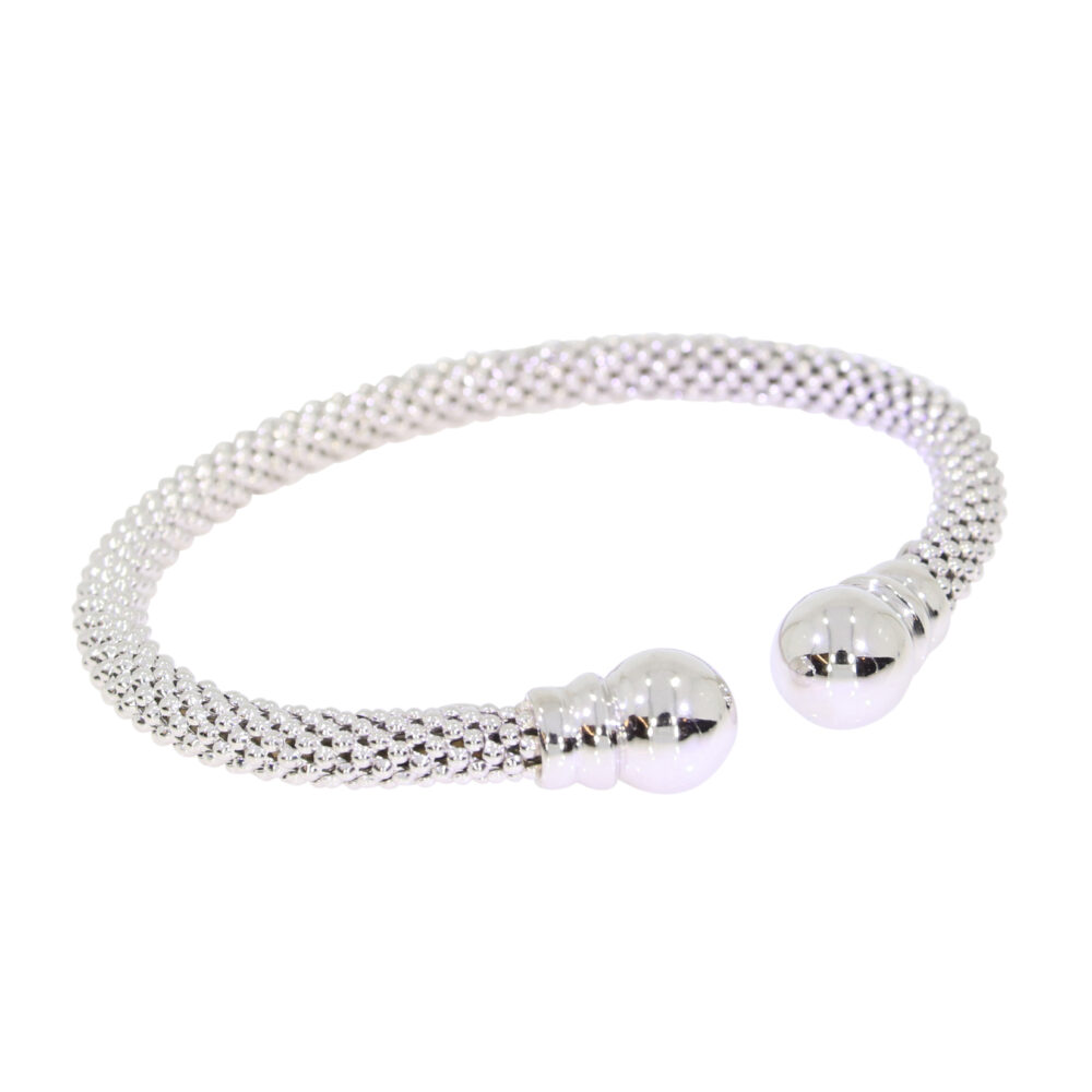 Sterling silver torque bangle