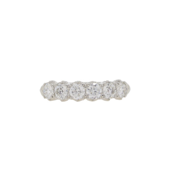 Diamond six stone half eternity ring 1.14cts, all platinum settings and mount