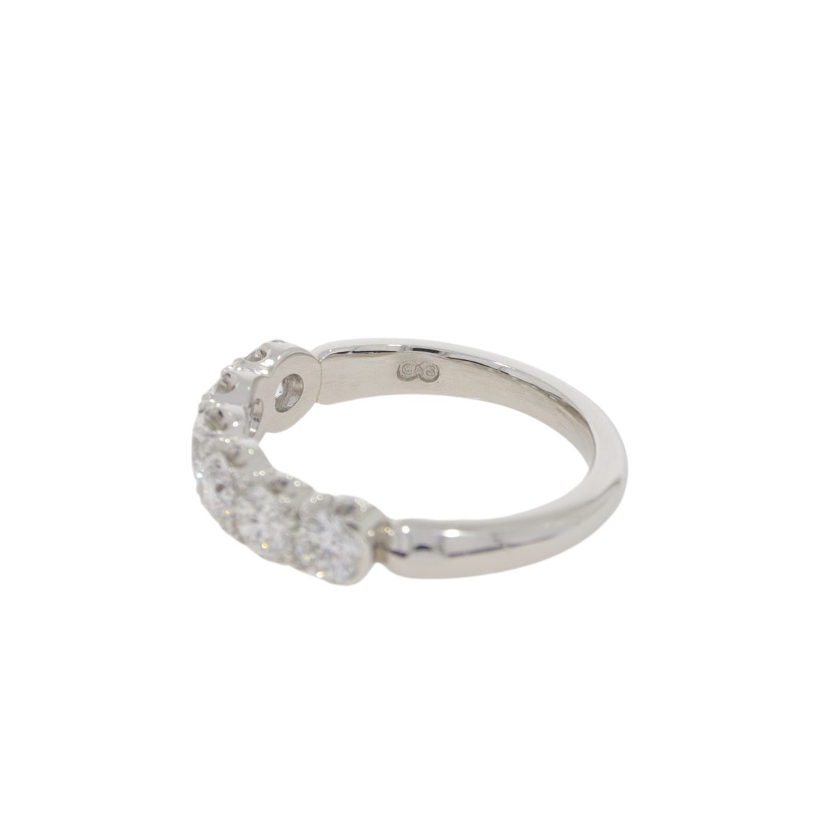 T85.4 Diamond 6 stone half ET ring C+S mark