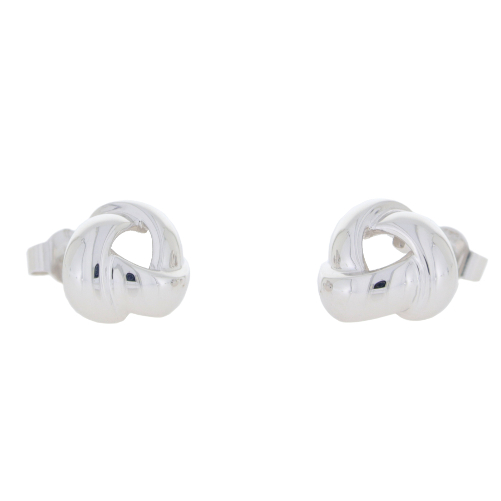 9ct White gold Knot earrings