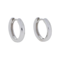 9ct White gold 14mm hoop earrings