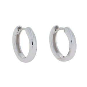 9ct white gold 14mm hoop earrings