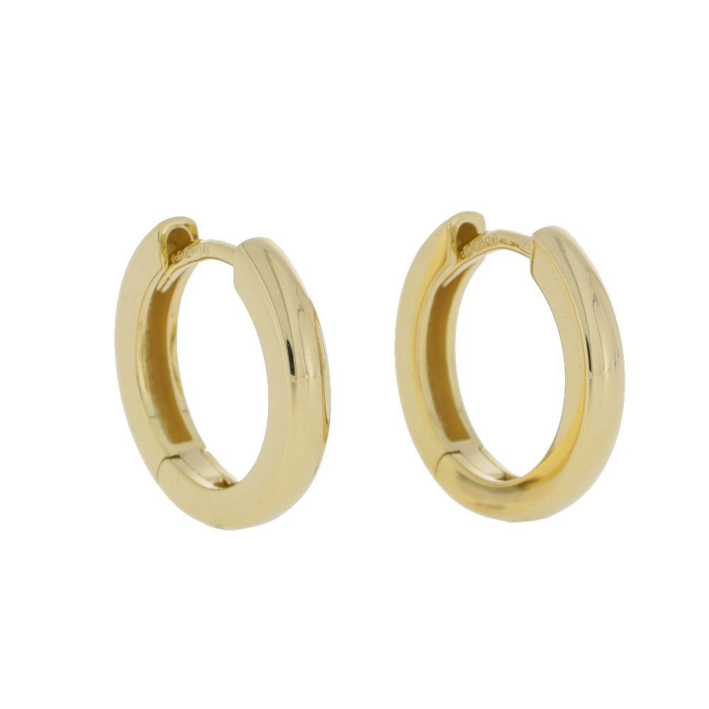 9ct Yellow gold 14mm hoop earrings