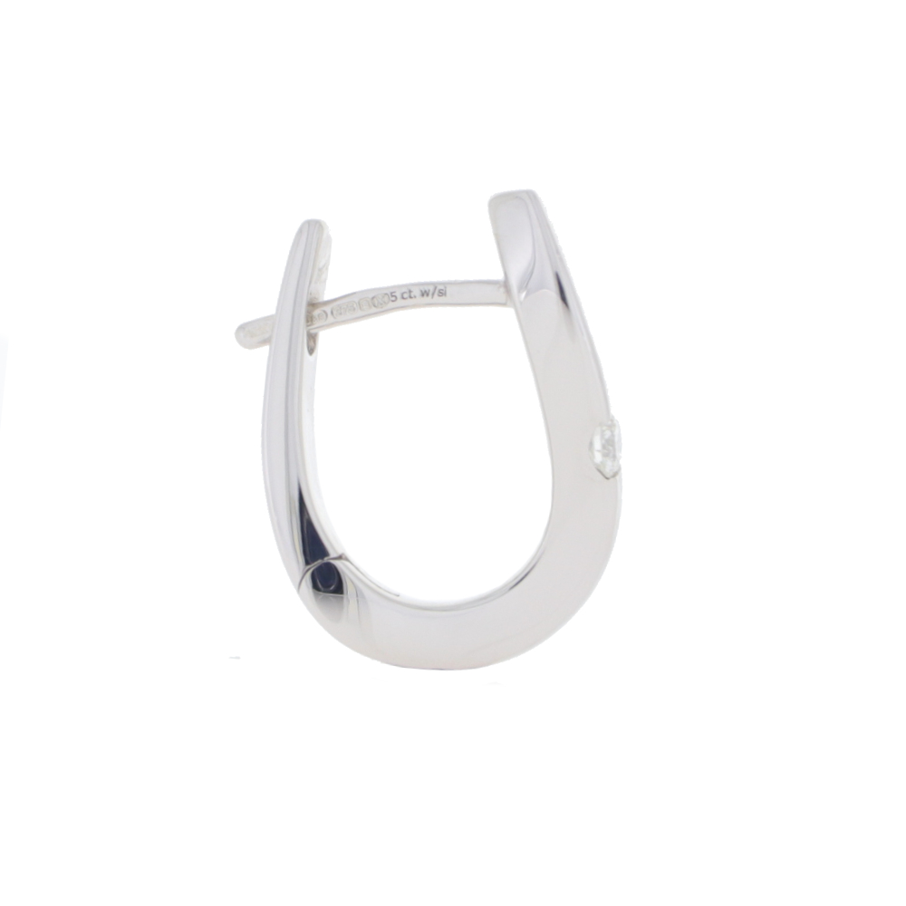 9ct white gold diamond single stone hoop earrings