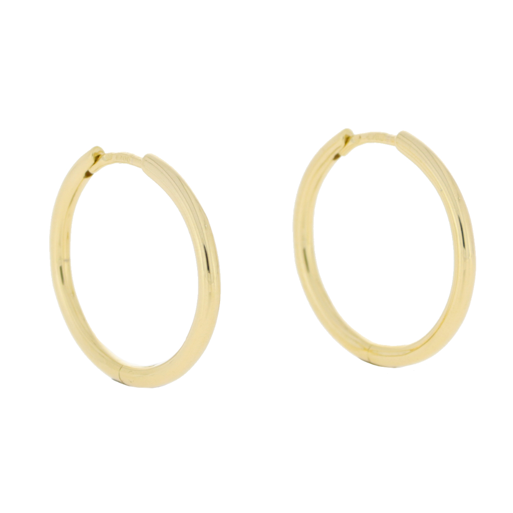9ct Yellow gold 20mm hoop earrings