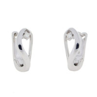 14ct yellow gold diamond single stone hoop earrings