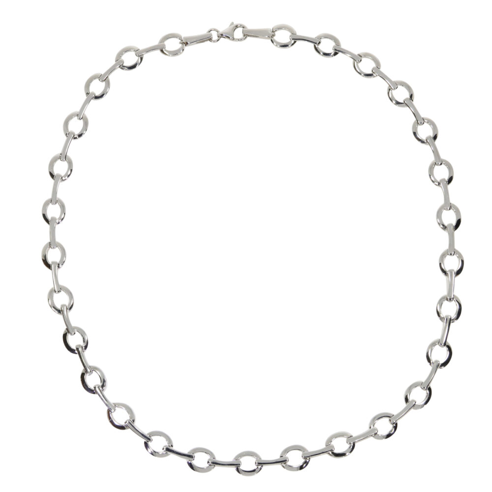 Sterling Silver ‘circle and bar’ necklace 16″