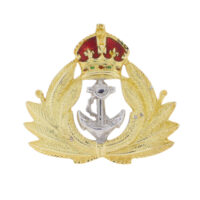 Naval Cap Regimental Brooch 15ct yellow gold and enamel