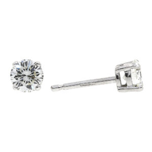 Diamond single stone earring 4 claw side 2