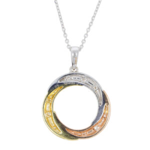 Q260.5 Three colour gold and diamond pendant back