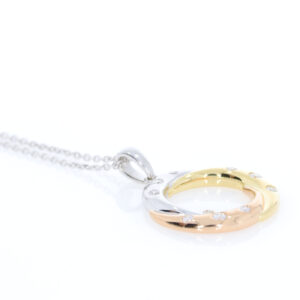Q260.5 Three colour gold and diamond pendant side