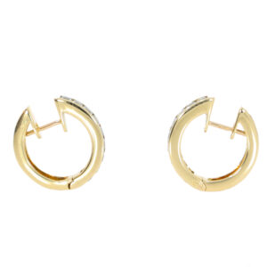 U416.2 Blue topaz and gold hoop earrings side