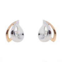 9ct white and rose gold stud earrings