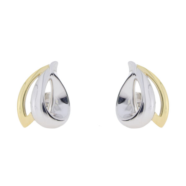 9ct white and yellow gold stud earrings