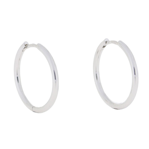 9ct White gold 20mm hoop earrings