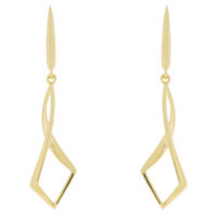 9ct yellow gold long drop earrings