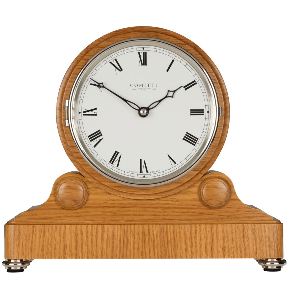 Light Oak quartz Comitti Barrel Mantel clock C4809Q-S