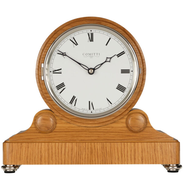 Light Oak quartz Comitti Barrel Mantel clock C4809Q-S