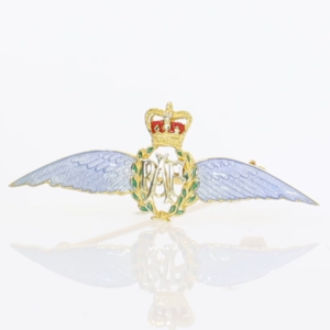 RAF Wings Regimental Badge with enamelled wings, 9ct yellow gold and enamel video