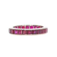 Ruby full eternity ring, 18ct white gold mount