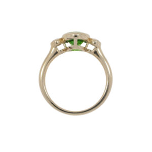 Z169.4 Tsavorite and diamond 3 stone ring top