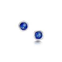 Sheila Fleet Sterling Silver and Enamel Lunar Universe Earrings
