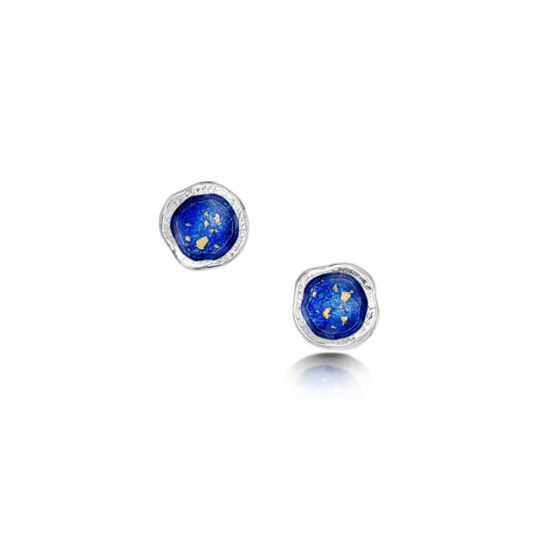 Sheila Fleet Sterling Silver and Enamel Lunar Universe Earrings