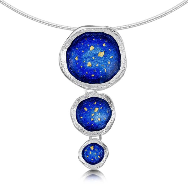 Sheila Fleet Sterling Silver and Enamel Lunar Universe Pendant