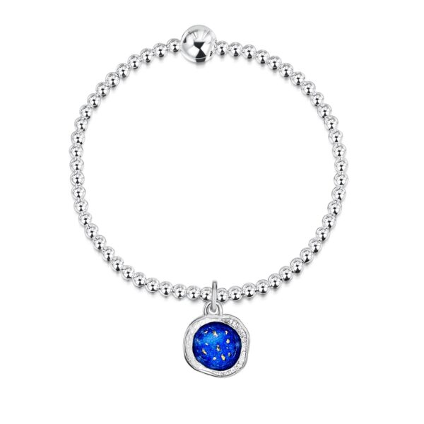 Sheila Fleet Sterling Silver and Enamel Lunar Universe Expanding Bracelet
