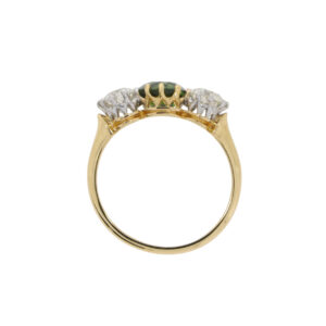 Y170.4 Chrome Tourmaline and diamond three stone ring top