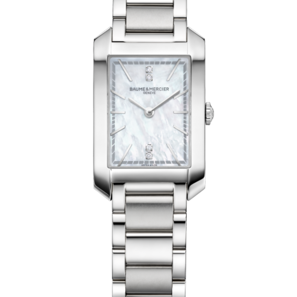 Lady’s stainless steel and diamond Baume & Mercier Hampton quartz bracelet watch