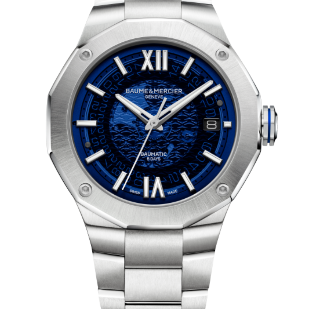 Gents stainless steel automatic Baume & Mercier Riviera bracelet watch 10616
