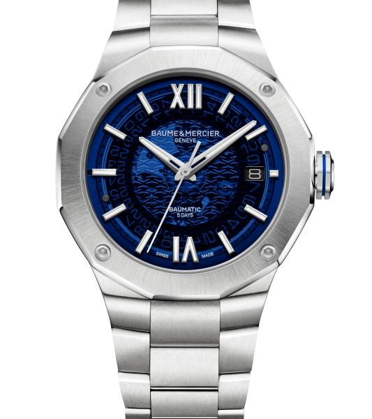 Gents stainless steel automatic Baume & Mercier Riviera bracelet watch 10616