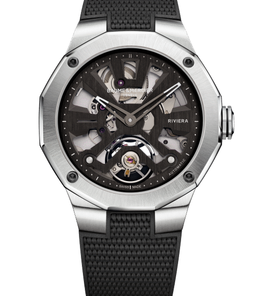 Gent's stainless steel automatic Baume & Mercier Riviera strap watch